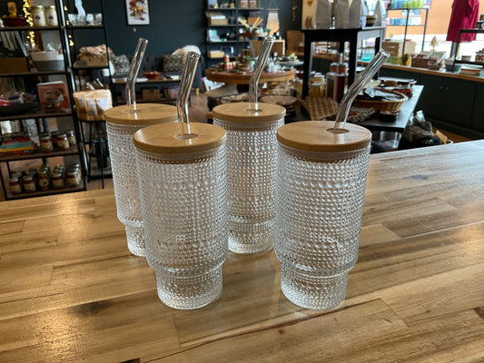Glass with Lid & Straw